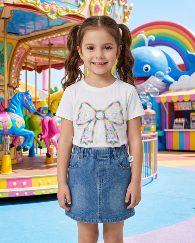 Rainbow Sparkle Bow Co-ord Set