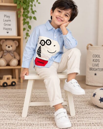 Sky Blue Cartoon Shirt