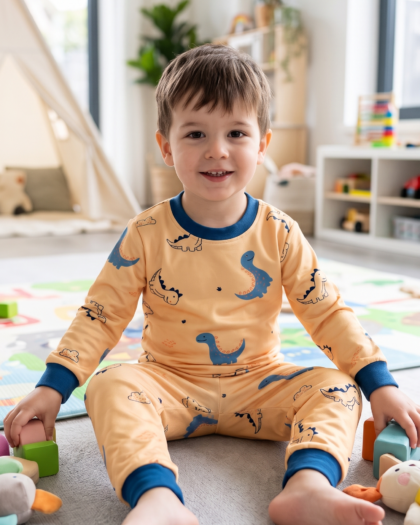 Toddler Dino Print Long Sleeve Pajama Set